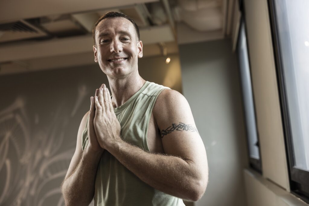 Yoga instructor posing